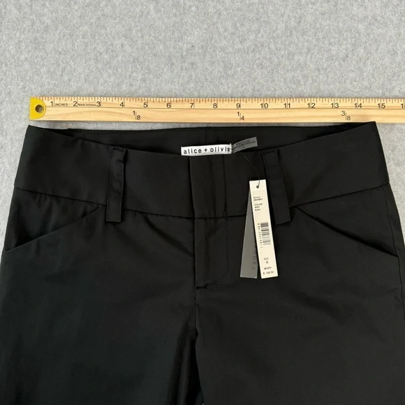 Alice + Olivia Shorts Womens Black Cuffed Hem Bermuda Shorts Size 4 Preppy